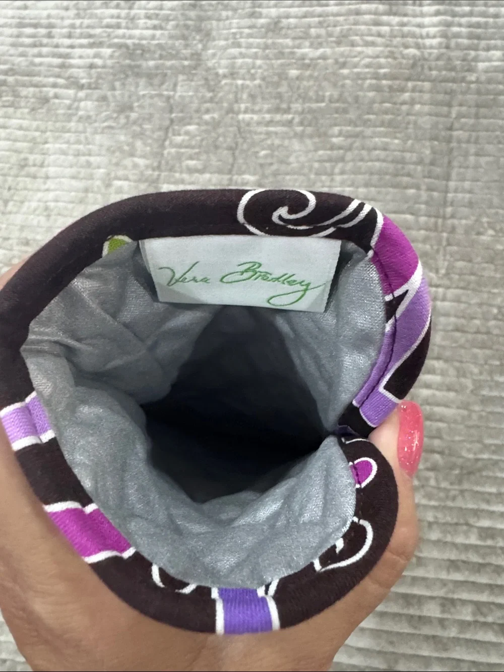 Quilted Vera Bradley Floral Hair Tools Case in Purple & Lime